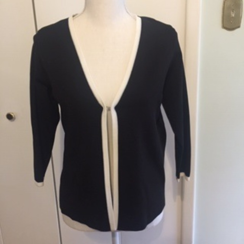 Carlisle cardigan with 3/4 length sleeves.